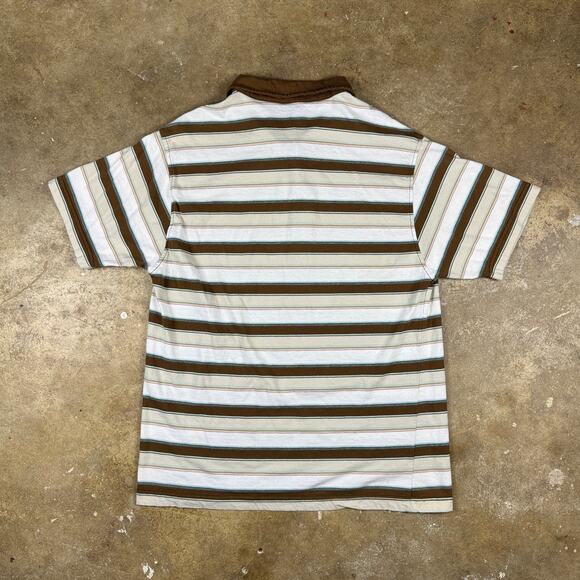 Vintage Levi’s‎ Polo Shirt Men’s Large Brown White Striped Y2K Made in Pakistan - Picture 4 of 10